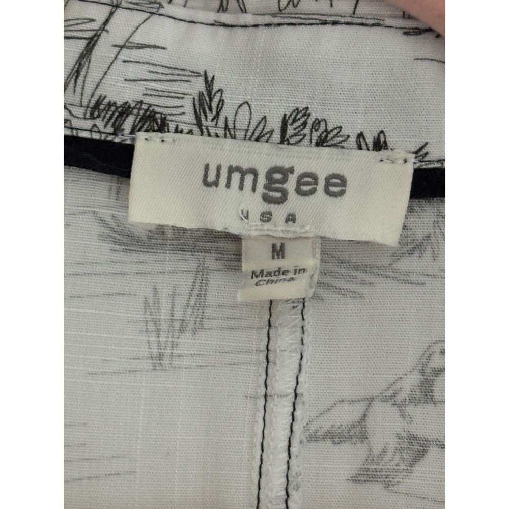 Umgee‎ Toile Puff Sleeve Blouse Top sz Md NWOT Rayon - Picture 9 of 12
